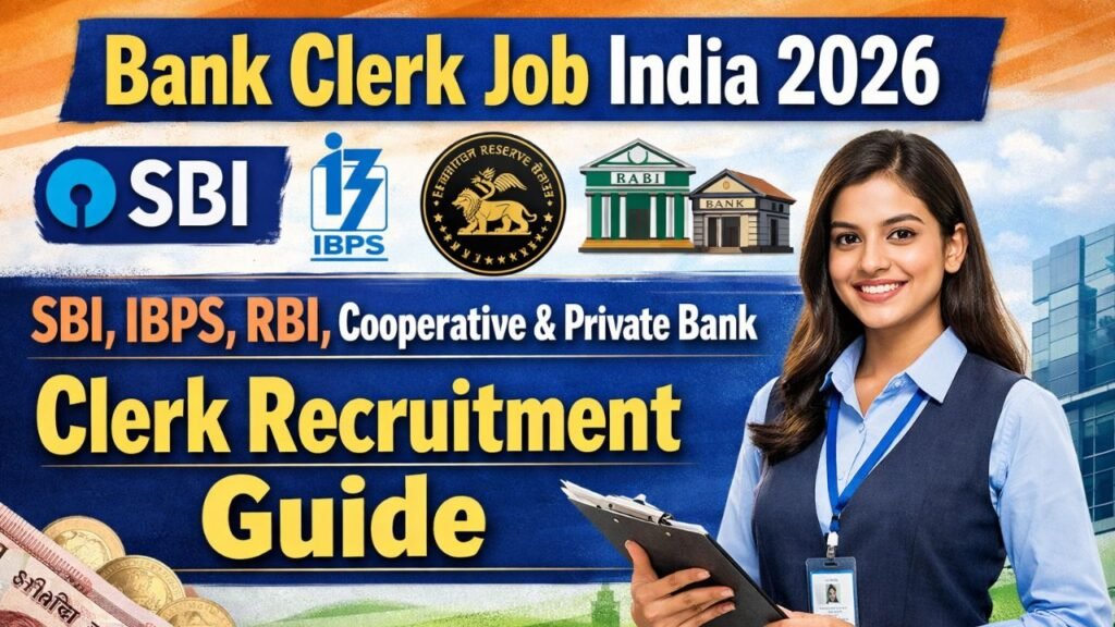 Bank Clerk Job India 2026 – SBI, IBPS, RBI, Cooperative & Private Bank Clerk Recruitment Guide (1)