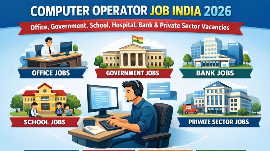 Computer Operator Job India 2026 – Office, Government, School, Hospital, Bank & Private Sector Vacancies Computer Operator Job India 2026 – Office, Government, School, Hospital, Bank & Private Sector Vacancies