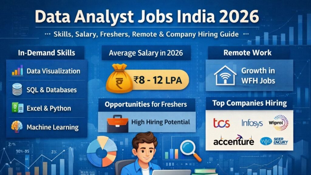 Data Analyst Jobs India 2026 – Skills, Salary, Freshers, Remote & Company Hiring Guide Data Analyst Jobs India 2026 – Skills, Salary, Freshers, Remote & Company Hiring Guide